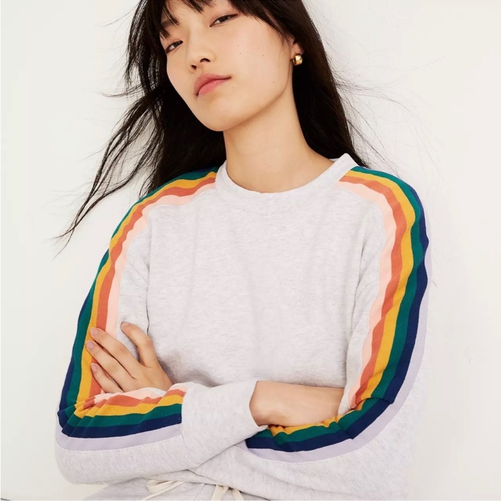 Madewell Rainbow Stripe Sweatshirt